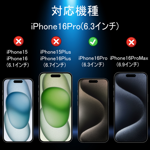 【0.1mm 極薄型】HOSEDA ガラスフィルム iPhone 16 Pro 用 強化ガラス液晶保護フィルム [軽量化/高感度タッチ/高透過率/指紋防止/ガイド枠付き]（6.3インチ アイフォン16Pro 用）