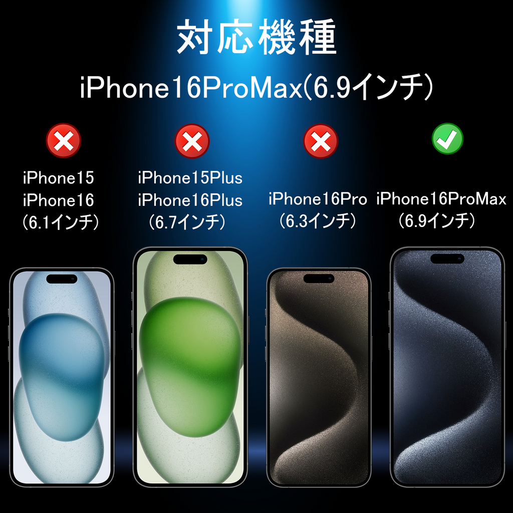 【0.1mm 極薄型】HOSEDA ガラスフィルム iPhone 16 Pro Max 用 強化ガラス液晶保護フィルム [軽量化/高感度タッチ/高透過率/指紋防止/ガイド枠付き]（6.9インチ アイフォン16Pro Max 用）
